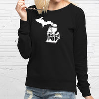 "Michigan Pop Bottle"Women's Pullover Crew