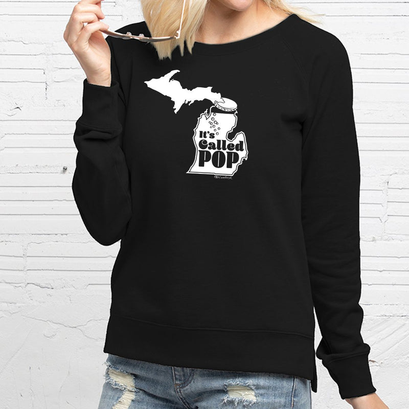 "Michigan Pop Bottle"Women's Pullover Crew