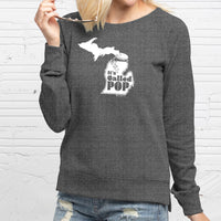 "Michigan Pop Bottle"Women's Pullover Crew