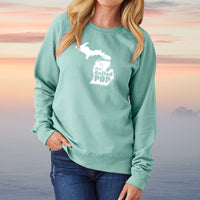 "Michigan Pop Bottle"Women's Pullover Crew