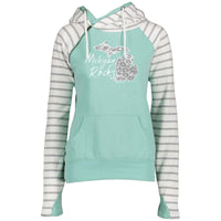 "Michigan Rocks Petoskey Stone"Women's Striped Double Hood Pullover