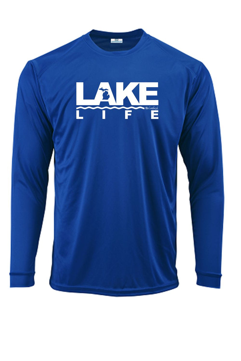 "Michigan Lake Life"Men's Islander Sun Protection Long Sleeve Tee UPF #50