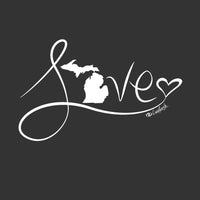 "Michigan Love #9"Relaxed Fit Angel Fleece Pullover Crew