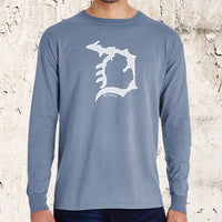 "Michigan D"Men's Stonewashed Long Sleeve T-Shirt