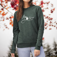 "Michigan Love #9"Relaxed Fit Angel Fleece Pullover Crew