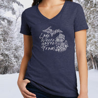 "Michigan Love Where You're From"Women's V-Neck