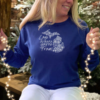 "Michigan Love Where You're From"Relaxed Fit Stonewashed Long Sleeve T-Shirt