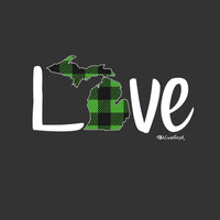 "Michigan Love Green Plaid"Women's Fleece Funnel Neck Pullover Hoodie