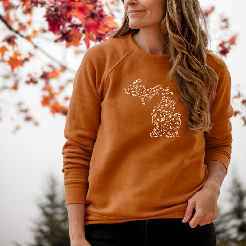 "Fall Wonder"Relaxed Fit Angel Fleece Pullover Crew