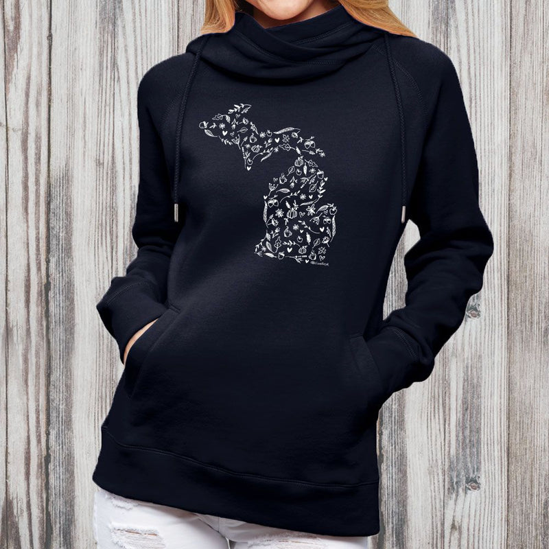 "Fall Wonder"Women's Classic Funnel Neck Pullover Hoodie