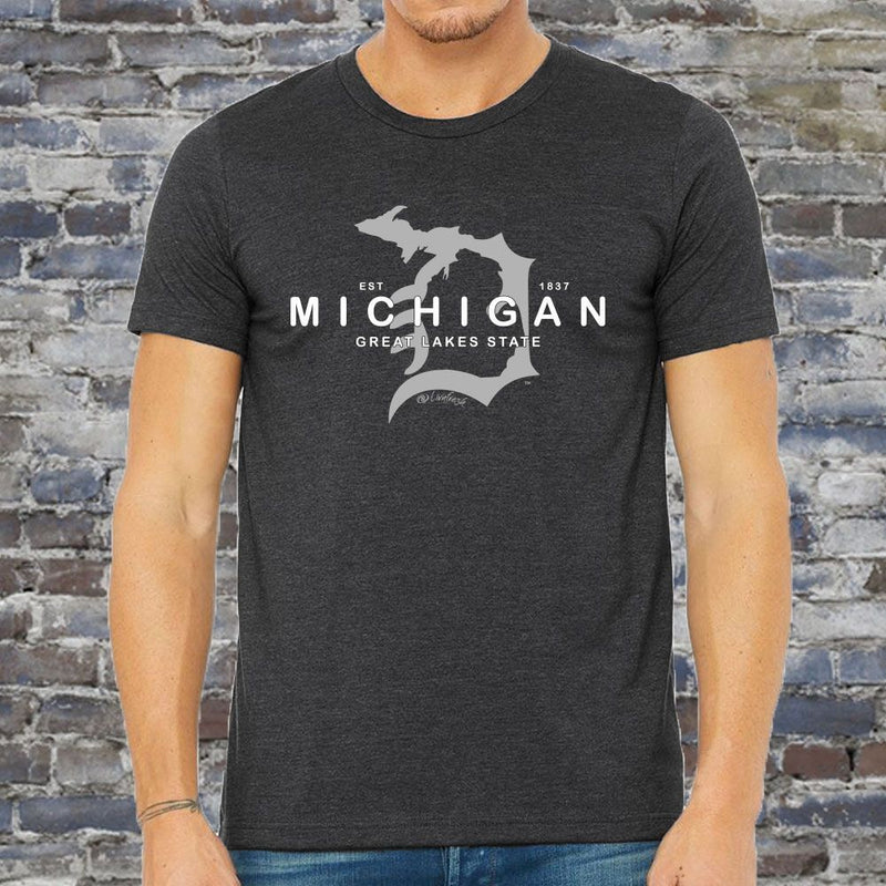 "Michigan D Established 1837"Men's Crew T-Shirt