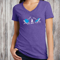 "Michigan Campfire"Women's V-Neck