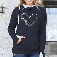 "Fall In Love With Michigan"Women's Striped Double Hood Pullover