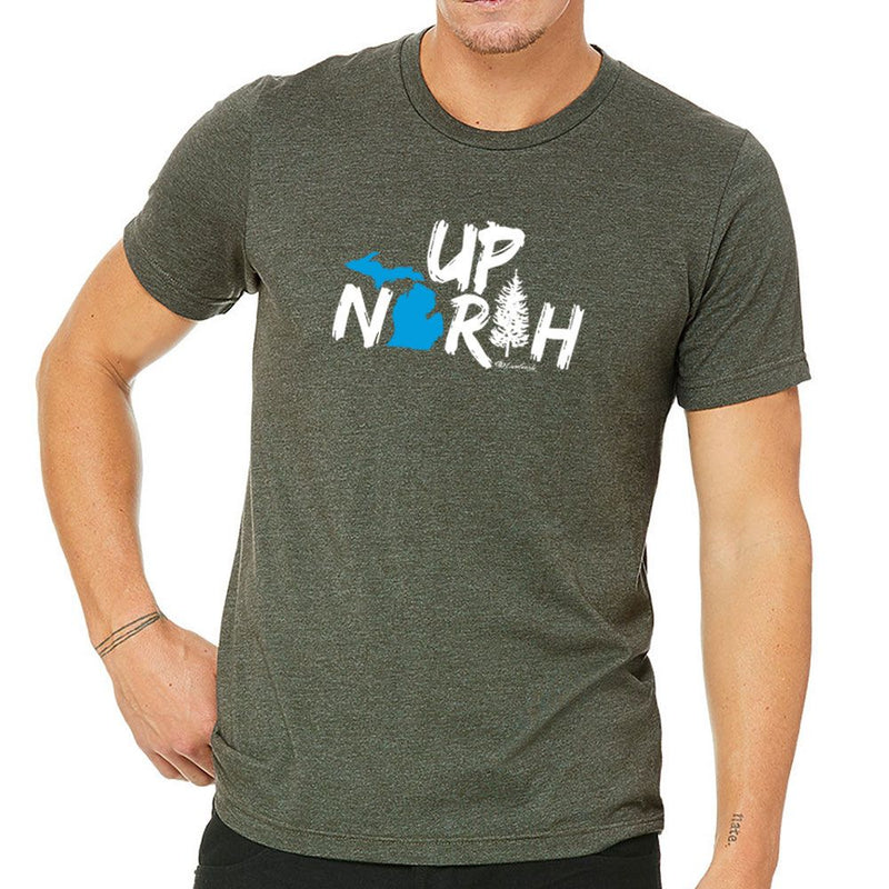 "Up North Michigan Woods"Men's Crew T-Shirt