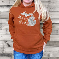 "Michigan Rocks Petoskey Stone"Relaxed Fit Classic Hoodie