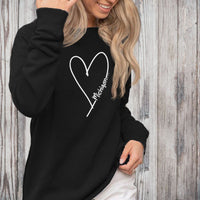 "Made With Love"Women's Ultra Soft Wave Wash Crew Sweatshirt