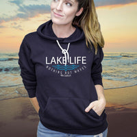 "Lake Life WAVES"Relaxed Fit Angel Fleece Hoodie