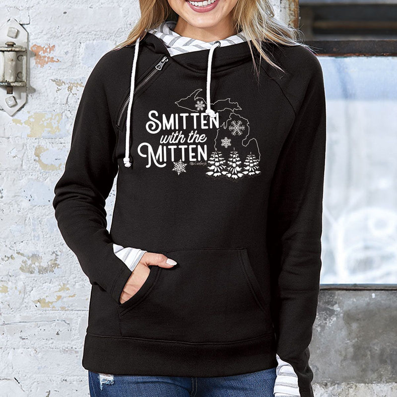 "Winter Smitten"Women's Striped Double Hood Pullover